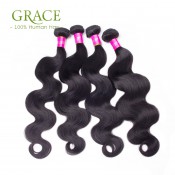 Grace Hair Products Natural Black Human Hair Body Wave 3pcs Lot Brazilian Virgin Hair Bundles Wholesale Brazilian body wave