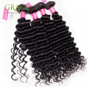 Grace Hair Products Malaysian Deep Curly Virgin Hair 4 Bundles Malaysian Virgin Hair 6A Natural Color Malaysian Deep Wave