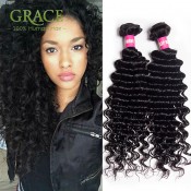 Malaysian Curly Virgin Hair Bundles Grace Hair Company Products 4Pcs Lot Malysian Deep Curly 100% Human Curly Hair Weaves S0518
