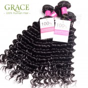 Indian Hair Deep Wave Bundles Unprocessed Virgin Indian Hair 4Pcs Lot Curly Weave Indian Curly Virgin Hair Grace Hair Products