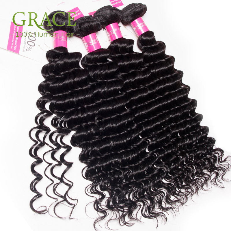 7A Grade Ali Queen Hair Peruvian Deep Wave Curly Virgin Hair Weave 3Bundles Unprocessed Virgin Peruvian Deep Curly Hair