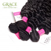 Grace Hair Products Malaysian Deep Wave Hair 3PCS/Lot Malaysian Virgin Curly Hair Bundles Unprocessed Malaysian Curly Weave
