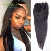 Virgin Peruvian Straight Lace Closure Bleached Knots Free/Middle/3Part Cheap Sexy Formula Hair 7a Peruvian Straight Closure